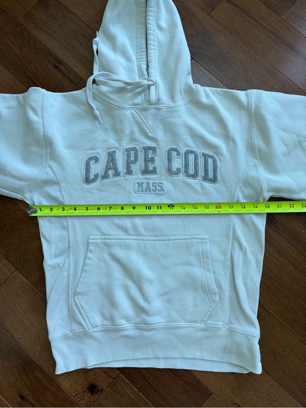 White Cape Cod Mass. Embroidered Crewneck Hoodie